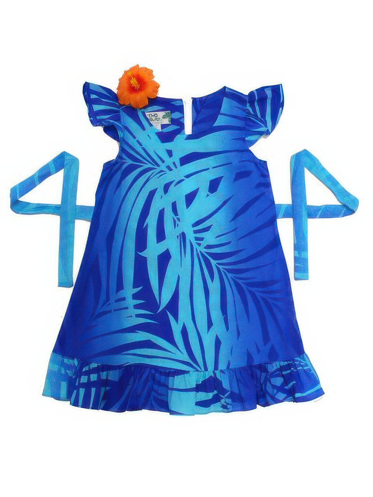 Anuenue - Ginger Turqouise & Royal Girls Hawaiian Dress