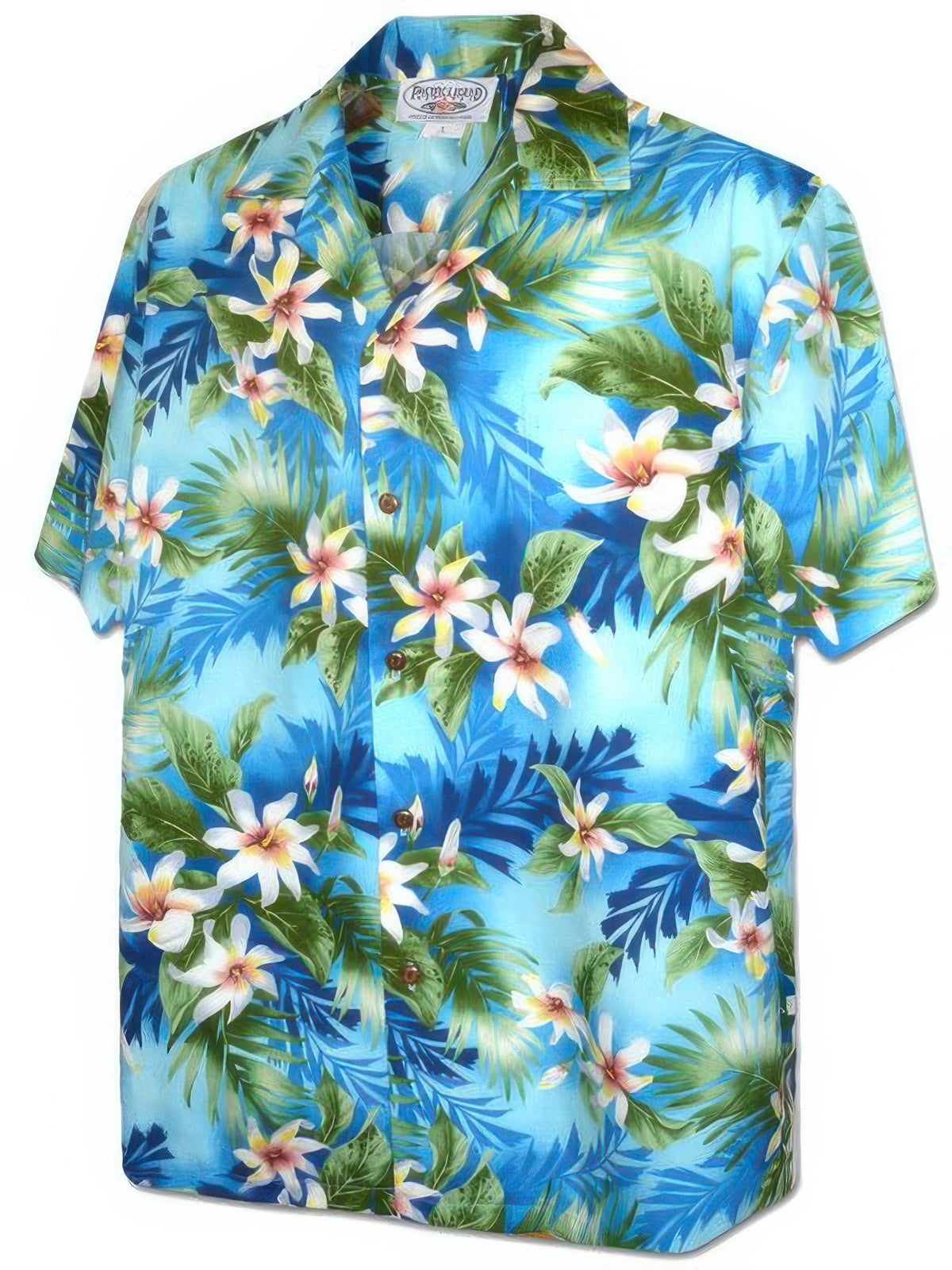 Pacific Legend - Mala Tiare Blue Cotton Men's Hawaiian Shirt