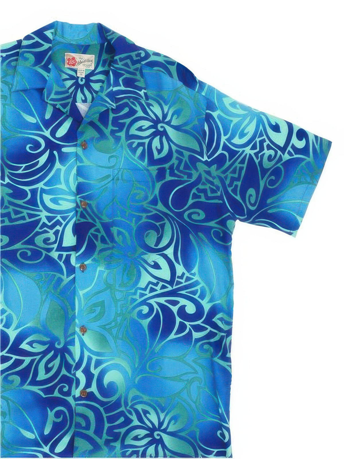 Hilo Hattie - Tribal Tiare Navy Rayon Men's Hawaiian Shirt