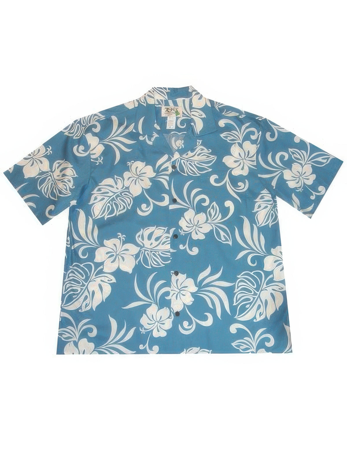 Ky's - Aloha Spirit Blue Cotton Men's Hawaiian Shirt