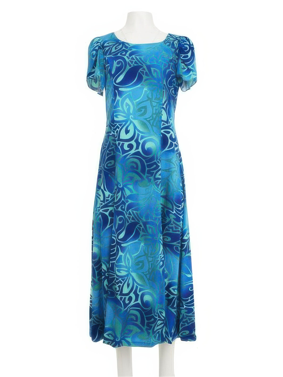 navy blue hawaiian dress Passion Navy Blue Maxi Hawaiian Dress for Paradise Style