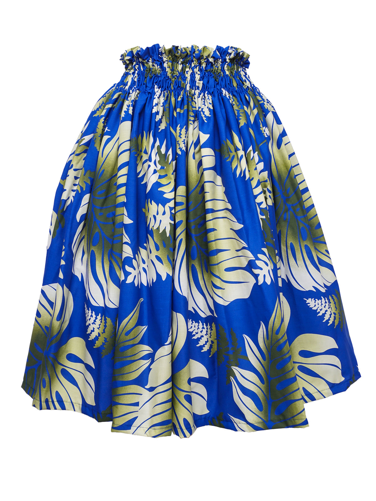 Ka Makani - Fern Blue Poly Cotton Hula Pau Skirt / 3 Bands