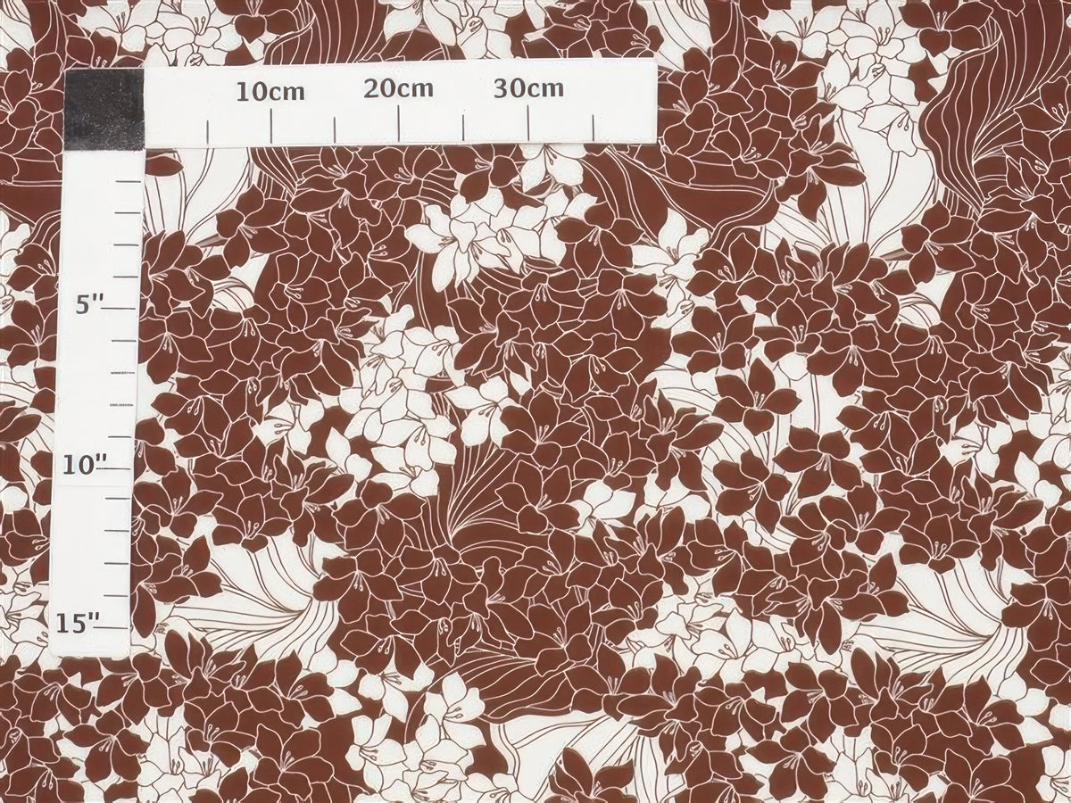 Ka Makani - Puakenikeni Brown & Cream Poly Cotton Hawaiian Fabric NLX-20247