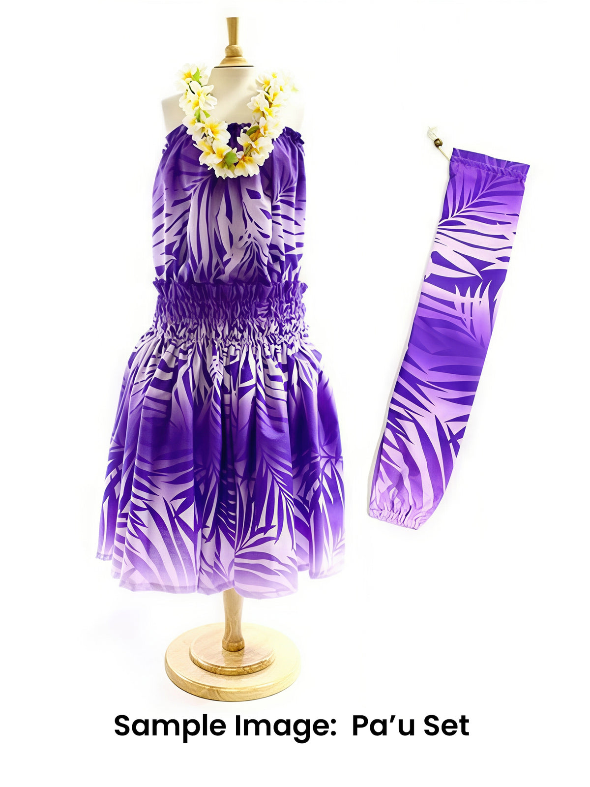 Ka Makani - Polynesian Border Mustard Poly Cotton Hawaiian Fabric SLW-010 Custom Pa'u Skirt (3 Bands)