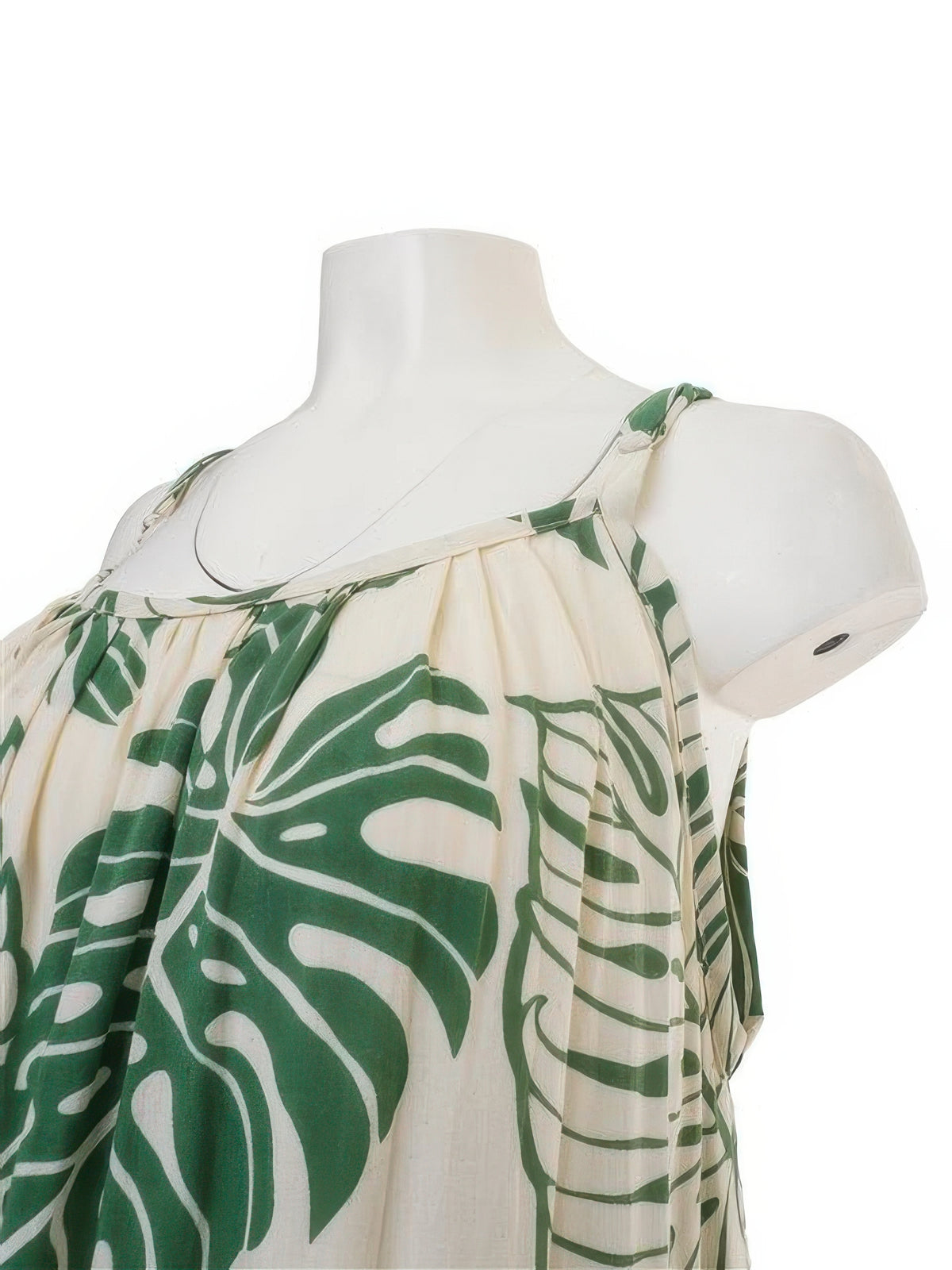 Napua Collection Honolulu - Reverse Monstera Green Rayon Ankle Long Dress Napua Collection Honolulu - Reverse Monstera Green Rayon Ankle Long Dress