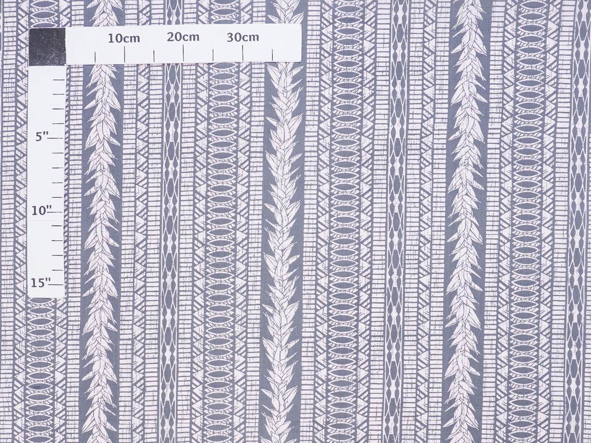 Tribal Tattoo & Ginger Lei Gray & Light Pink Poly Cotton LW-24-938