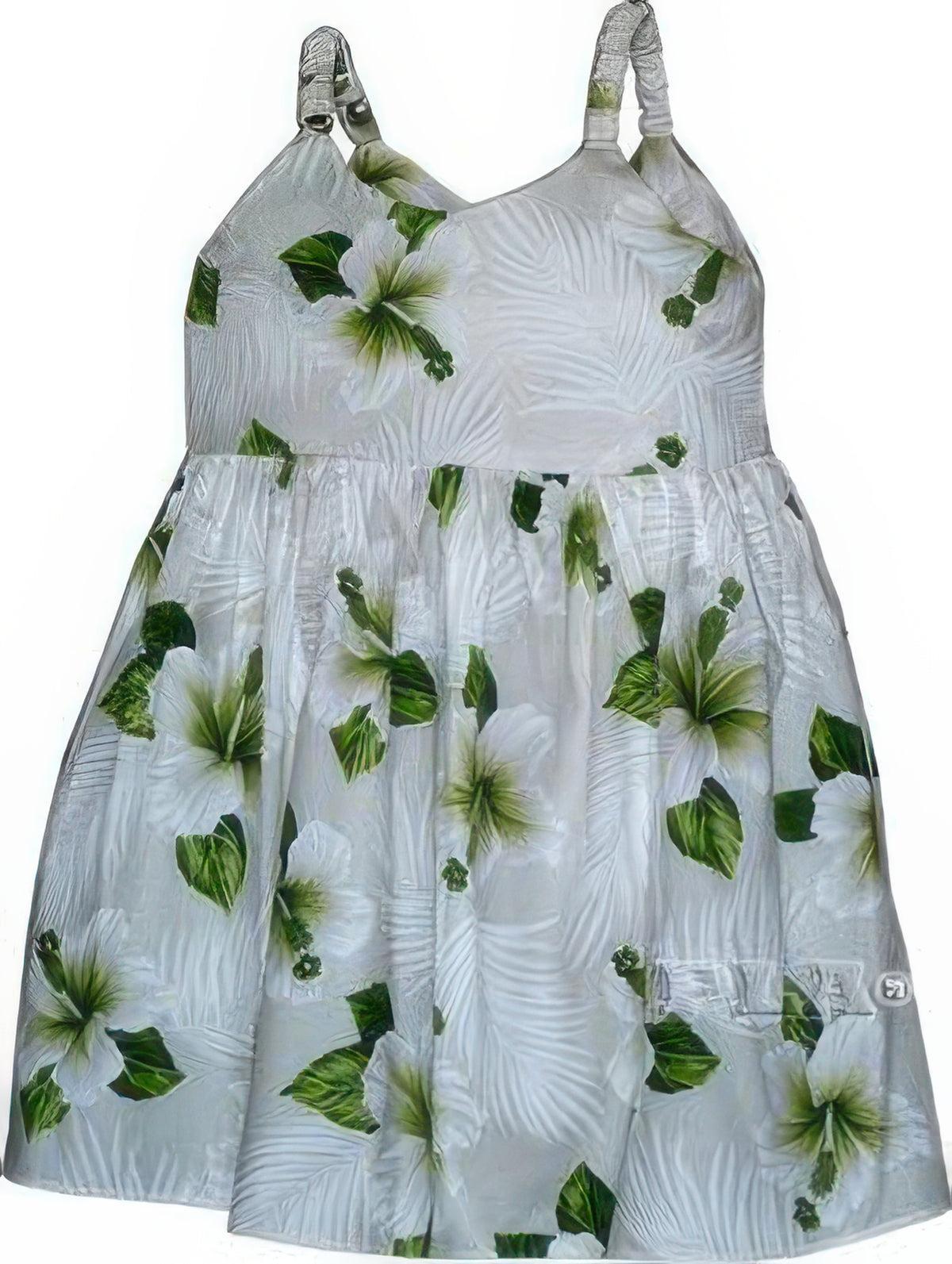 Pacific Legend - Hibiscus White Cotton Toddlers Hawaiian Bungee Dress
