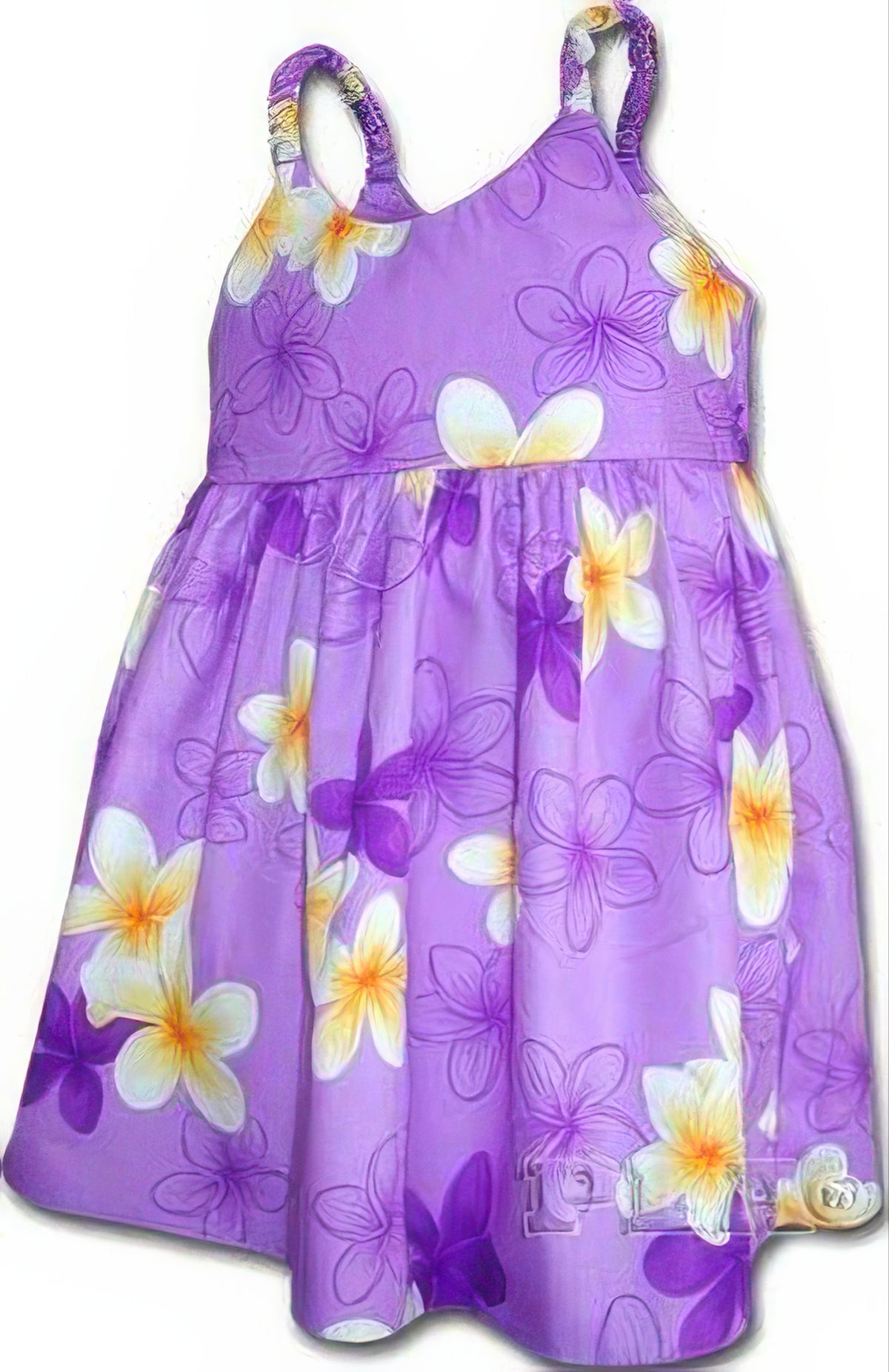 Pacific Legend - Plumeria Lavender Cotton Toddlers Hawaiian Bungee Dress