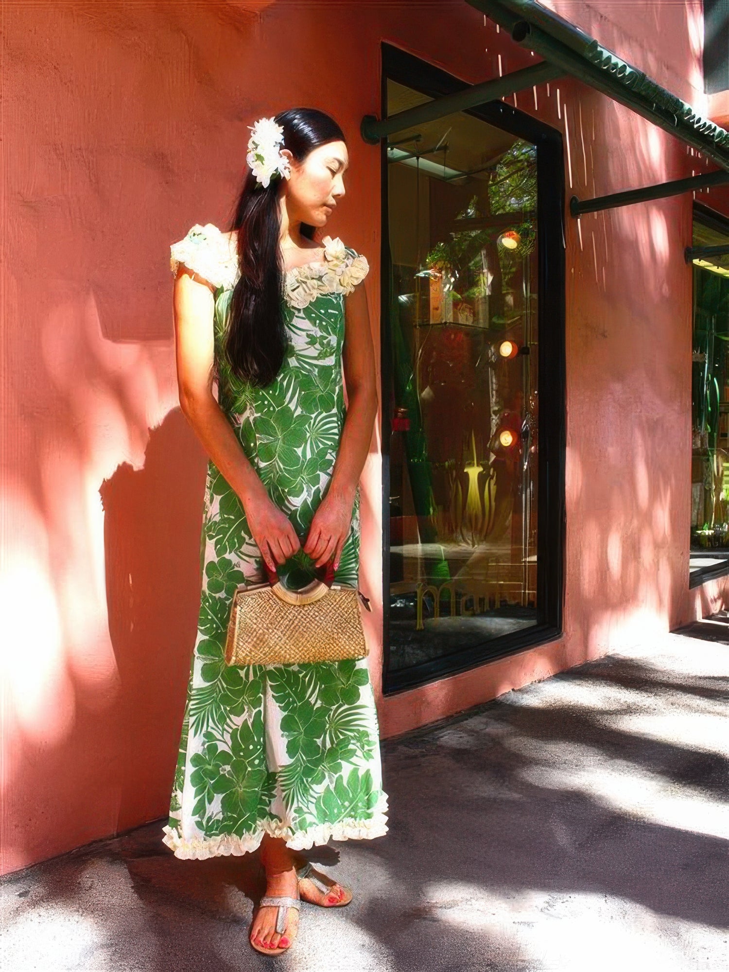Royal Hawaiian Creations - Hibiscus Panel Green Hawaiian Nahenahe