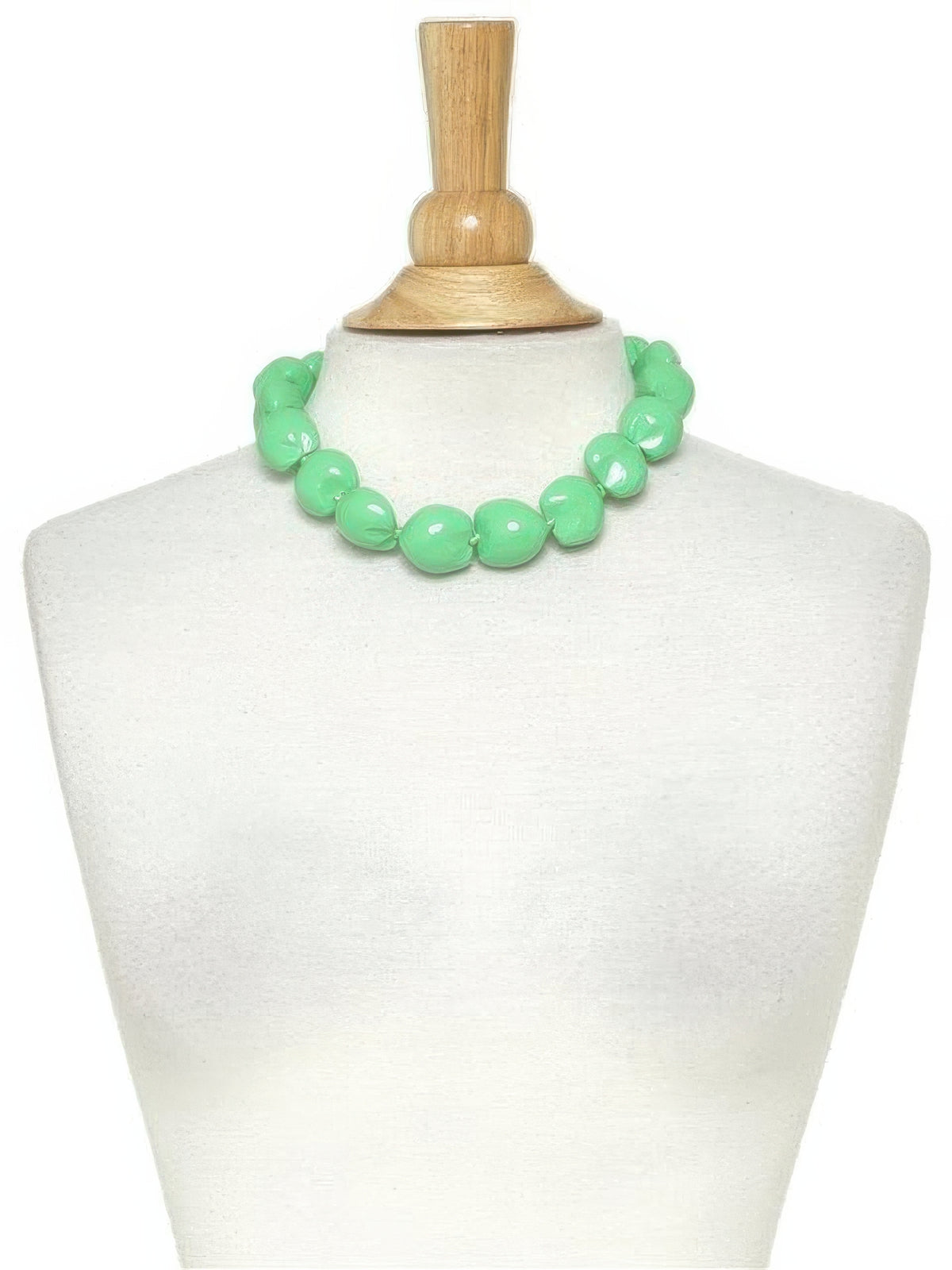 Ka Makani - Mint Green Painted Kukui Nut Choker
