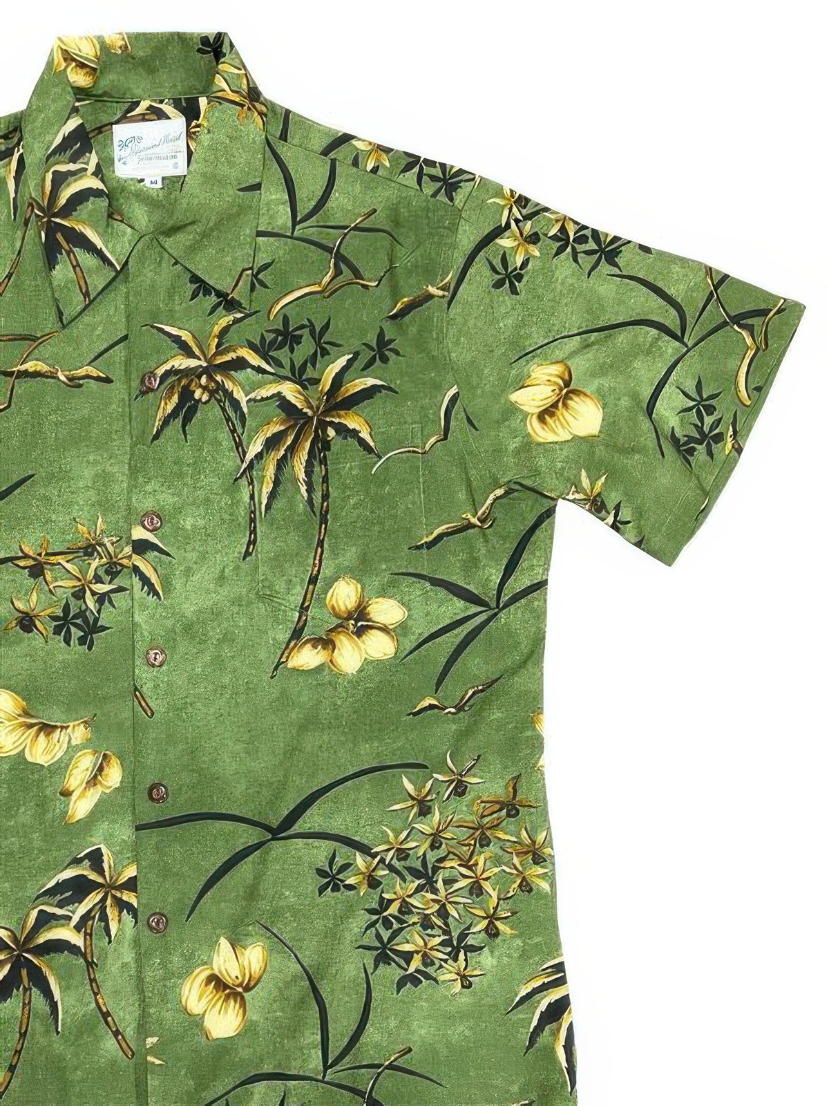 Paradise Found - Vintage Oasis Palm Moss Rayon Men's Hawaiian Shirt