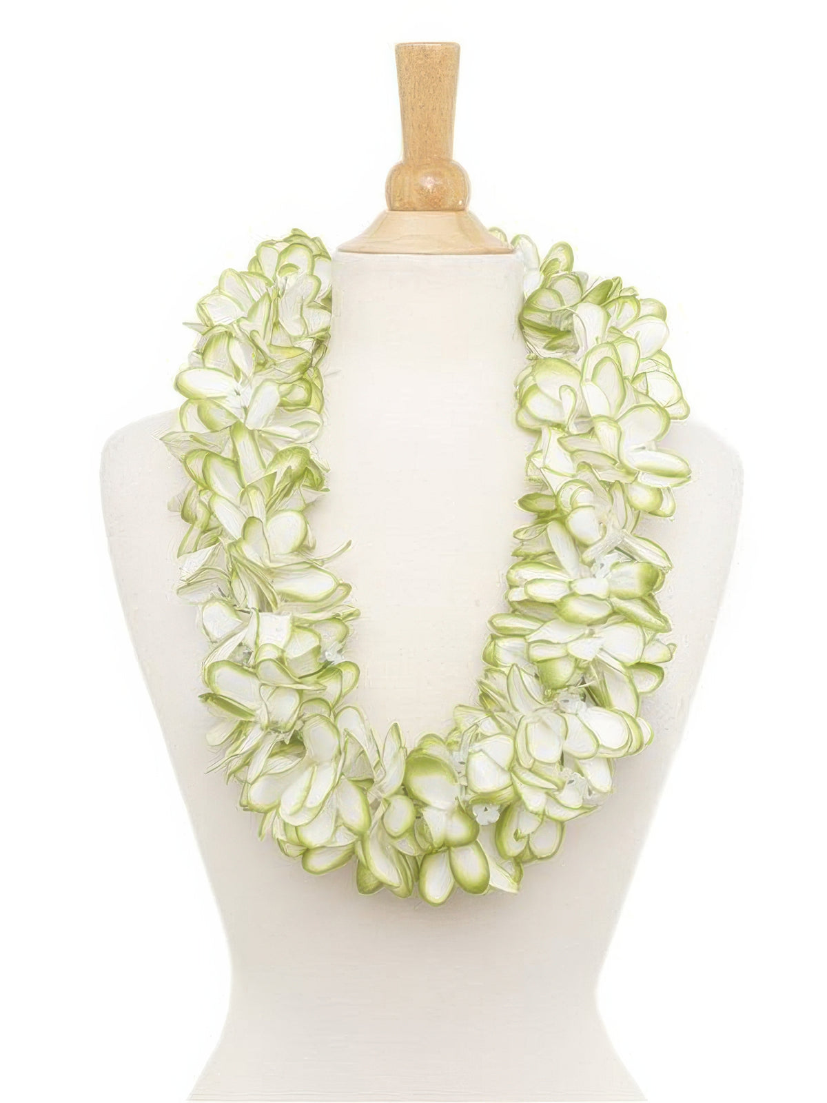 Ka Makani - White & Green Plumeria Lei