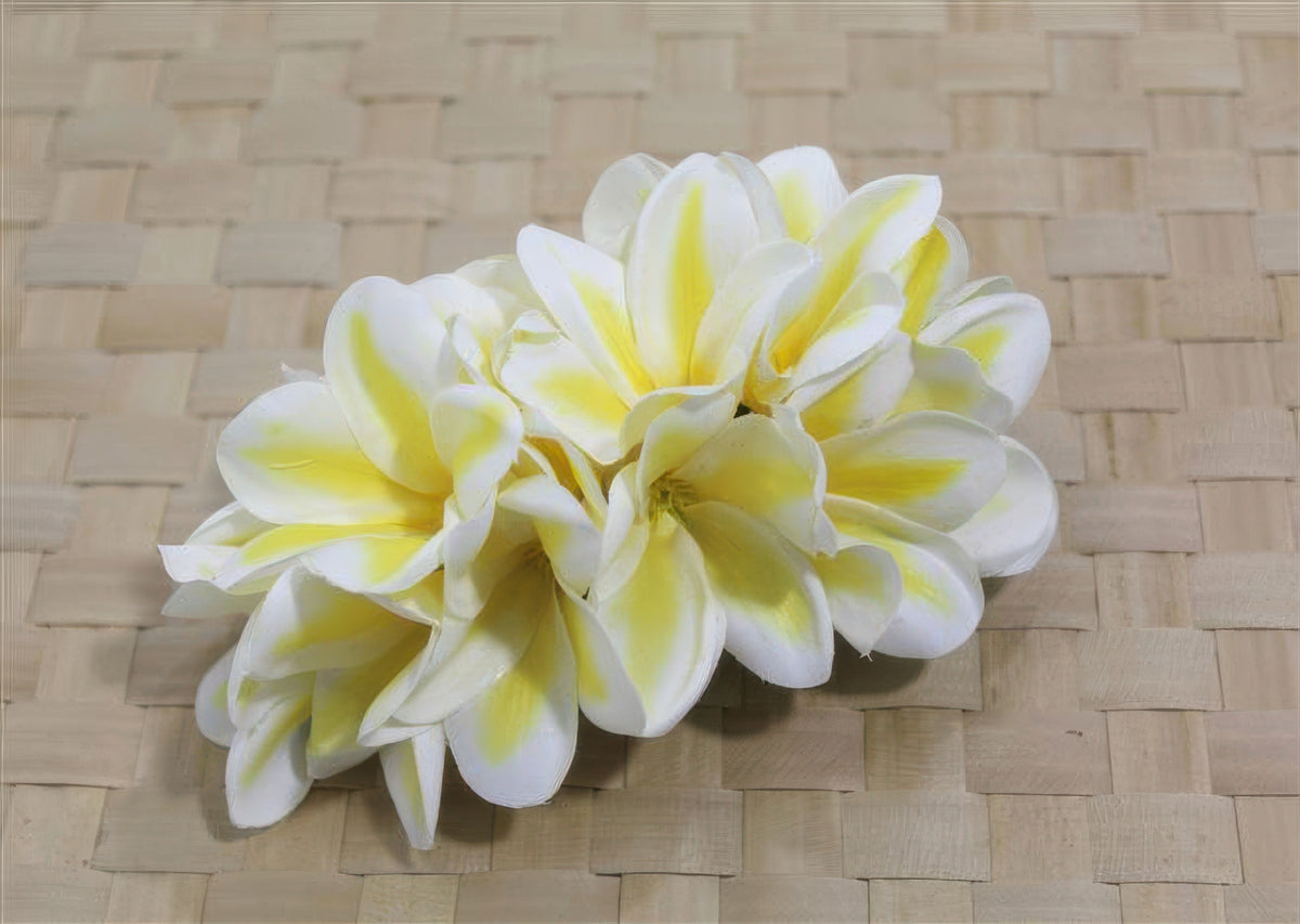 Ka Makani - Yellow Large Plumeria Hair Clip 5.5"