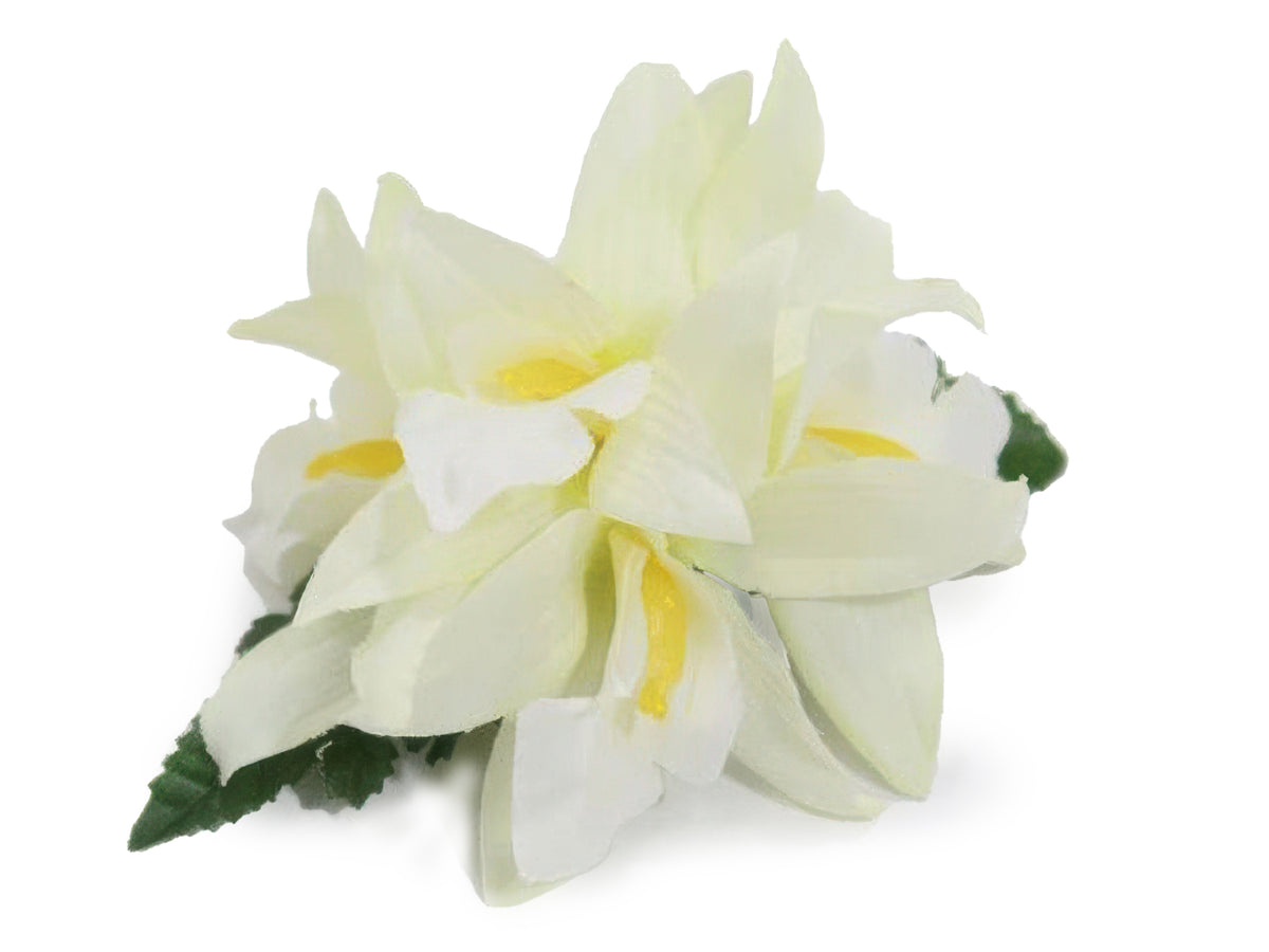 Ka Makani - White Small Vanda Orchid Hair Clip 4"