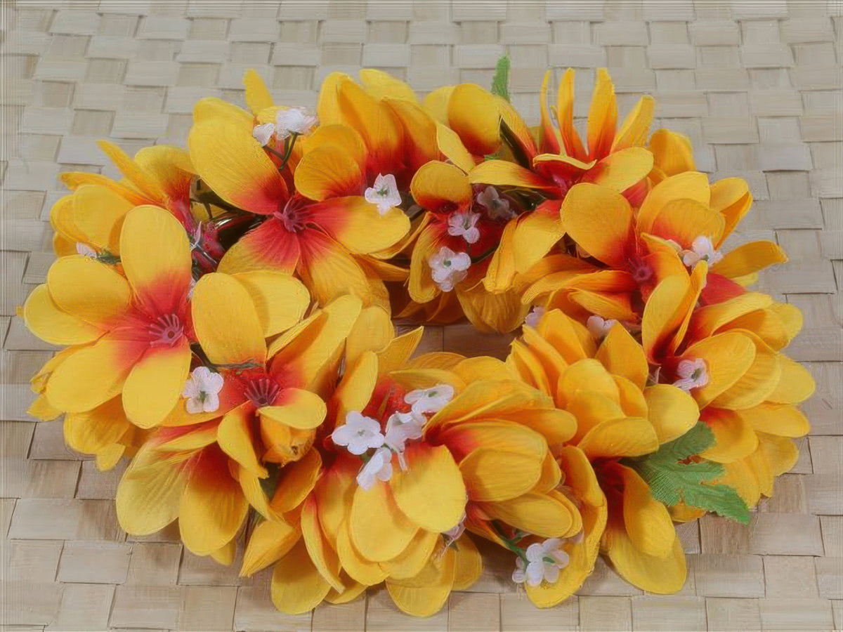 Ka Makani - Light Orange Plumeria Headband (Haku Lei)