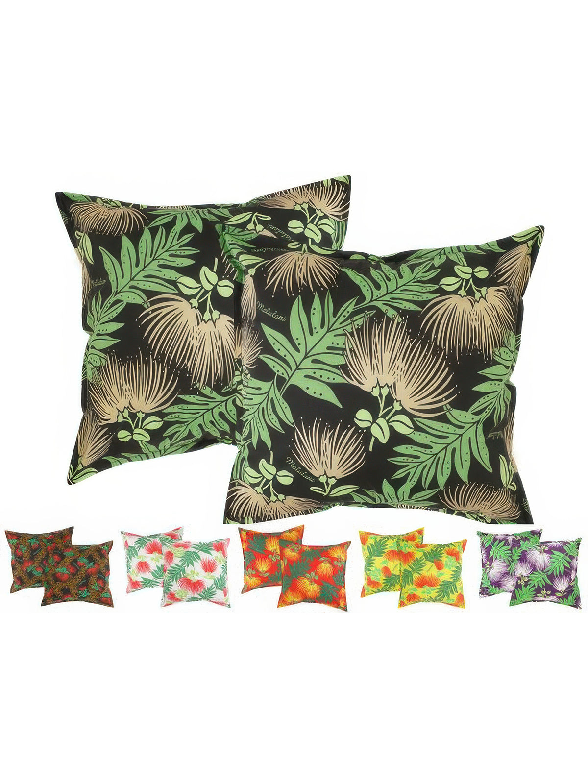 Malulani - Lehua Square Cushion Cover Pillowcase Set of 2 (Multiple Colors)