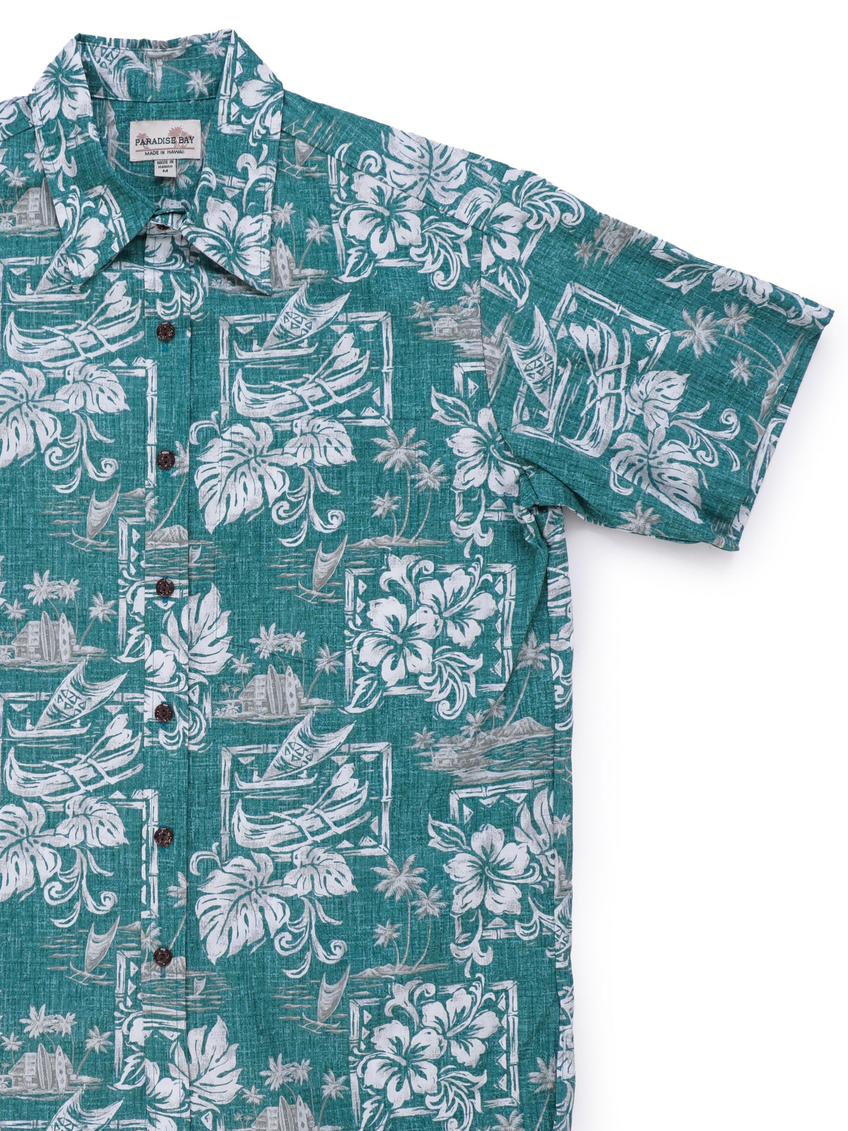 Royal Hawaiian Creations - Pastel Hibiscus Green Reverse Print Men's Hawaiian Shirt