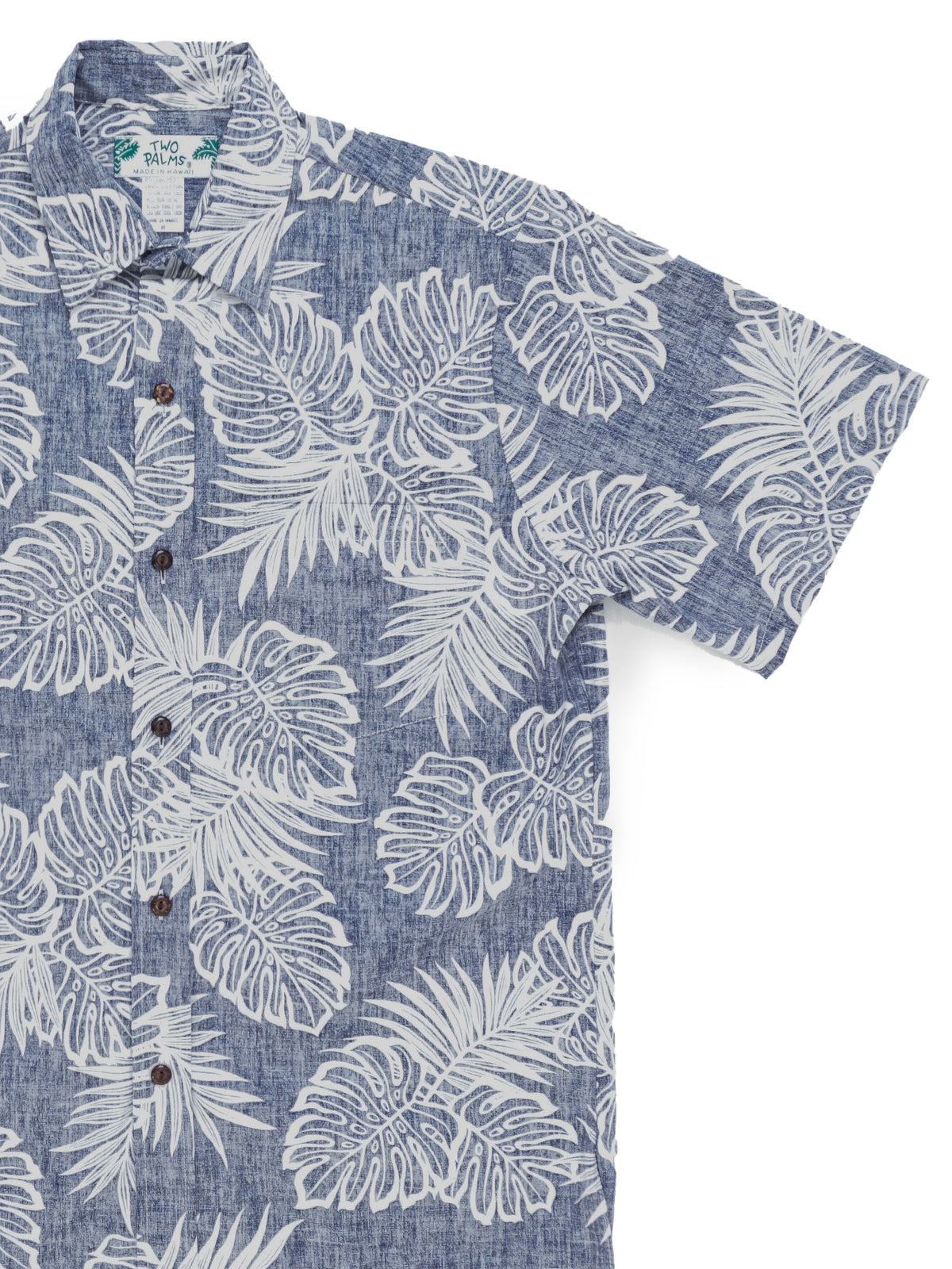 Two Palms - Kauai Navy Cotton Men's Reverse Printing Hawaiian Shirt