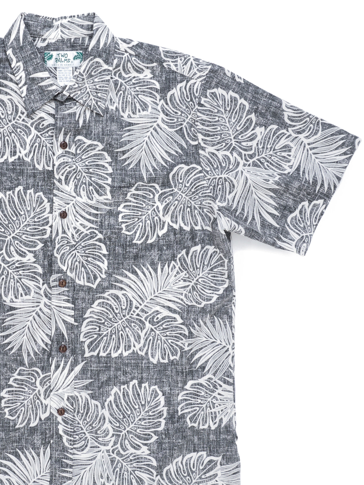 Two Palms - Kauai Black Cotton Men's Reverse Printing Hawaiian Shirt