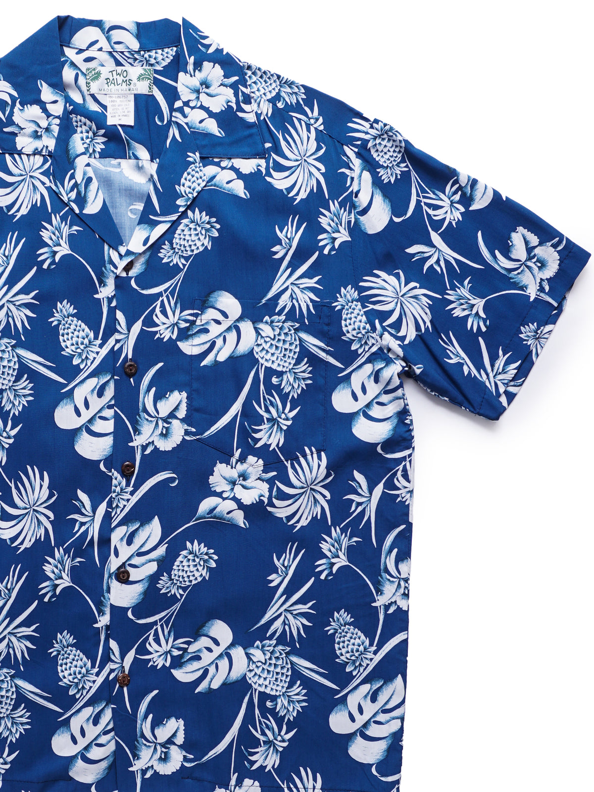 Two Palms - Dream Garden Navy Rayon Men's Hawaiian Shirt
