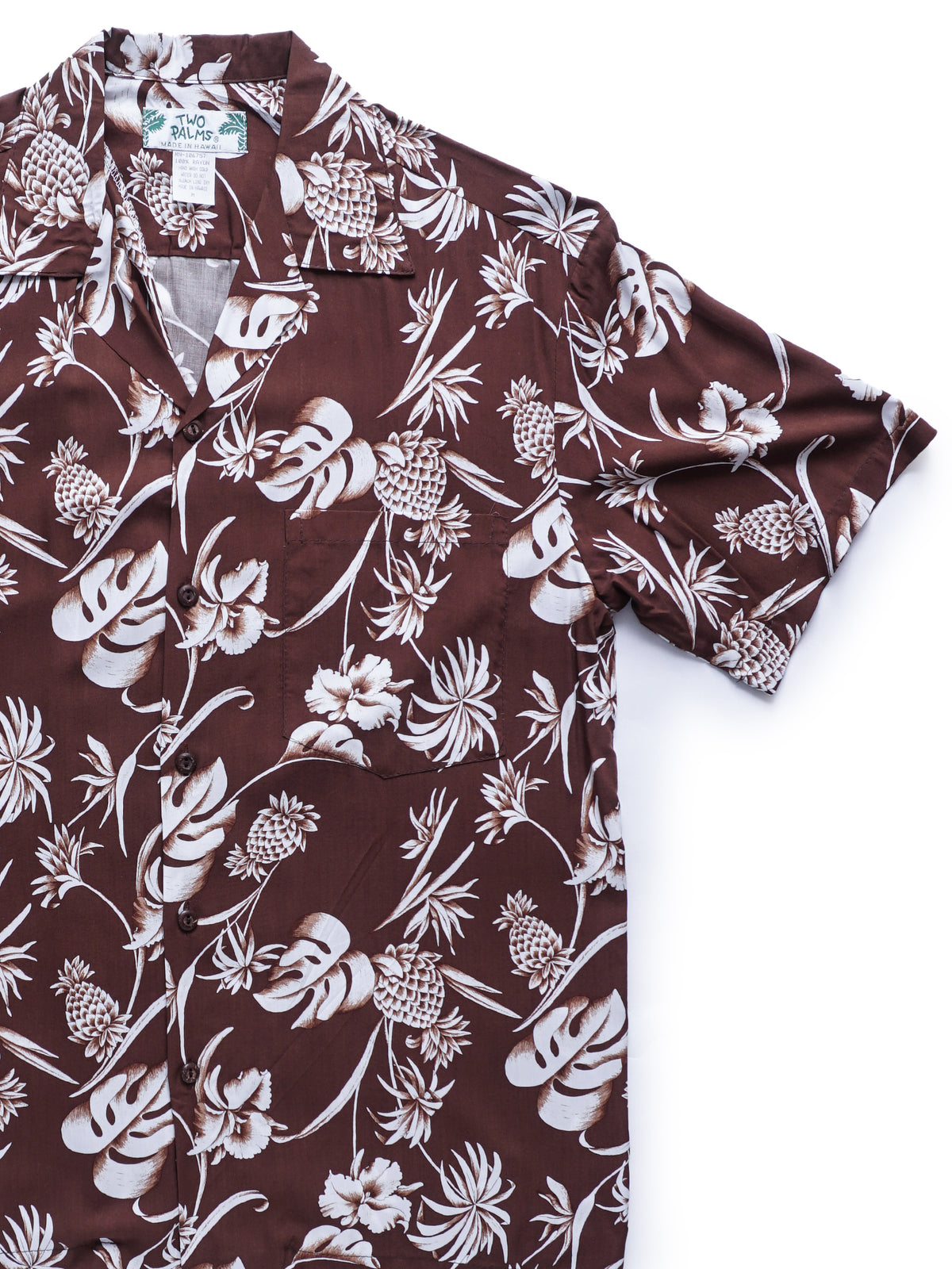 Two Palms - Dream Garden Brown Rayon Men's Hawaiian Shirt