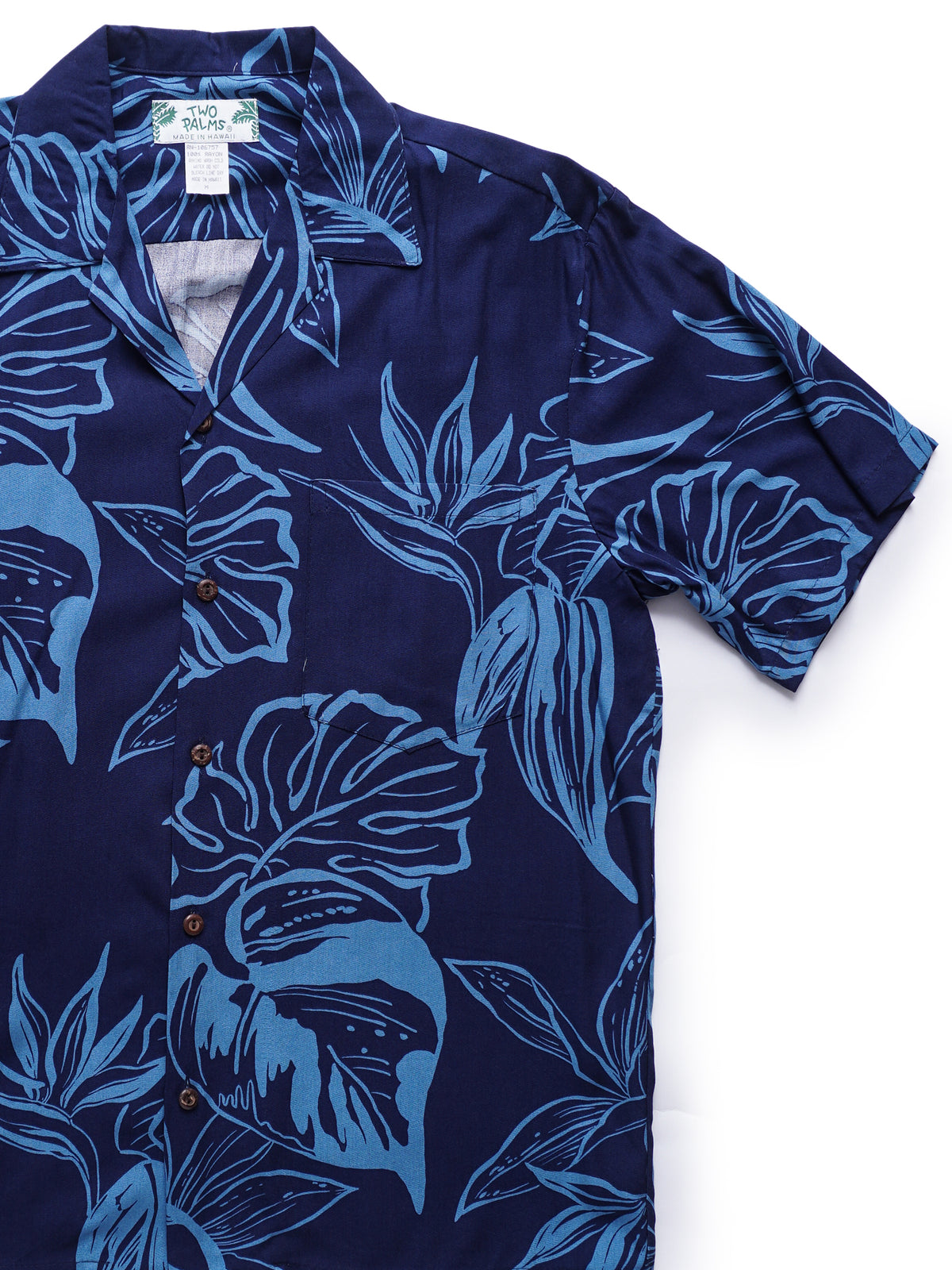Two Palms - Fern Grotto Blue Rayon Men's Hawaiian Shirt