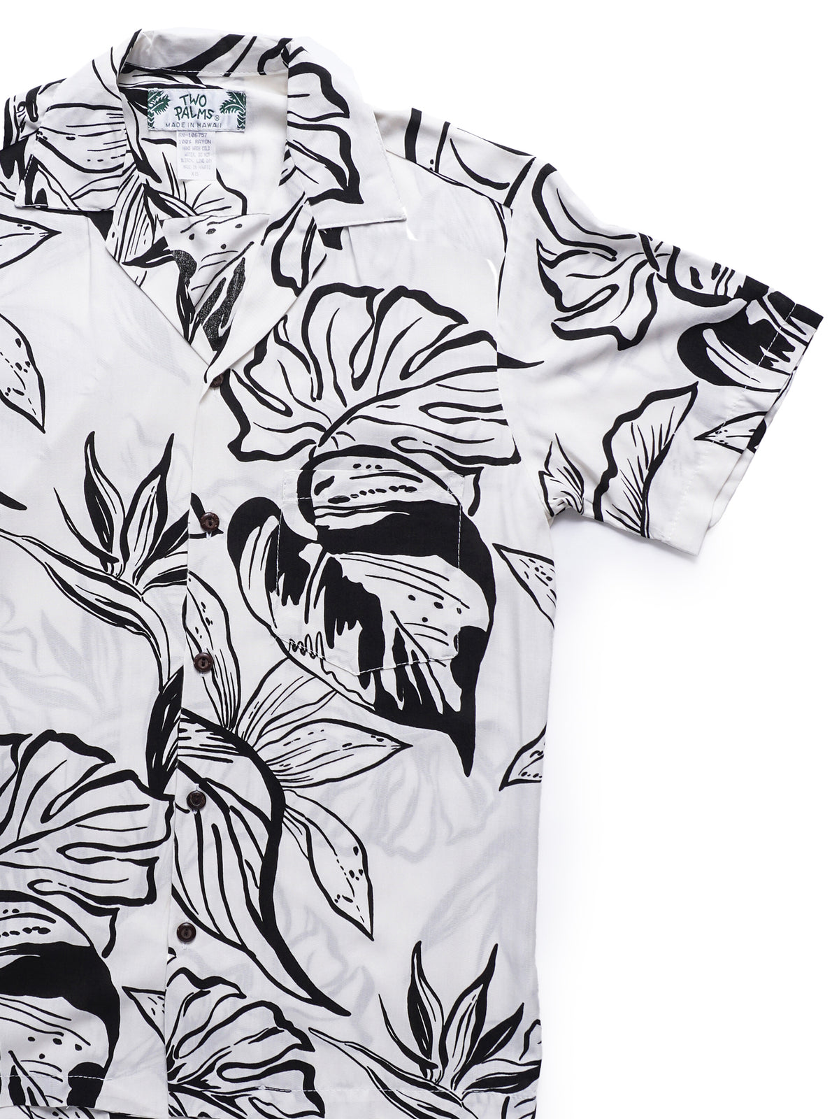Two Palms - Fern Grotto White Rayon Men's Hawaiian Shirt