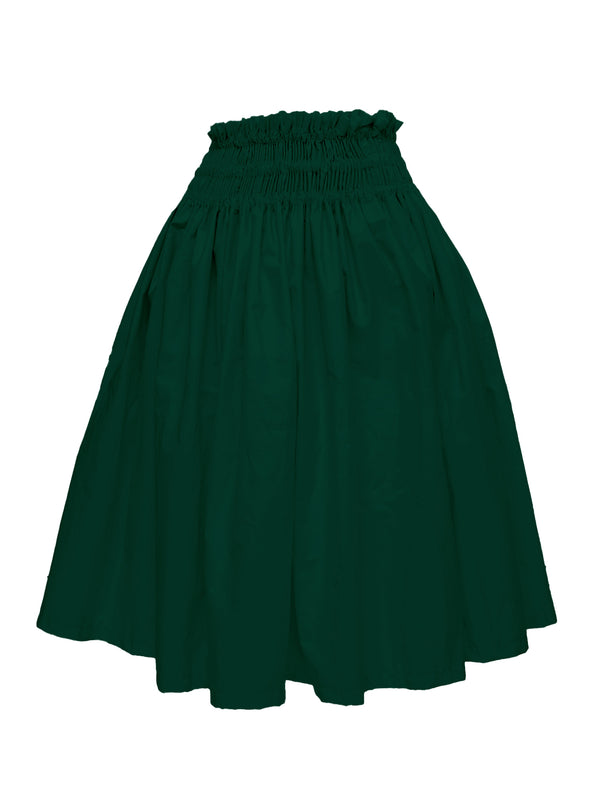 Ka Makani - Solid Hunter Green Poly Cotton Hula Pau Skirt / 3 Bands