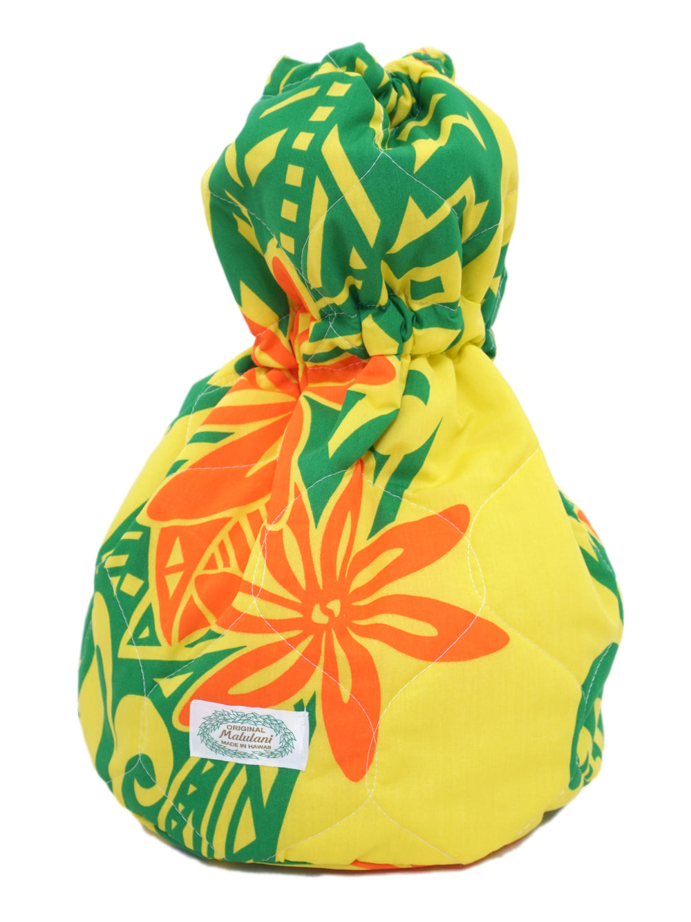Ka Makani - Tropical Leaves Brown Cotton Hula Pau Skirt / 3 Bands