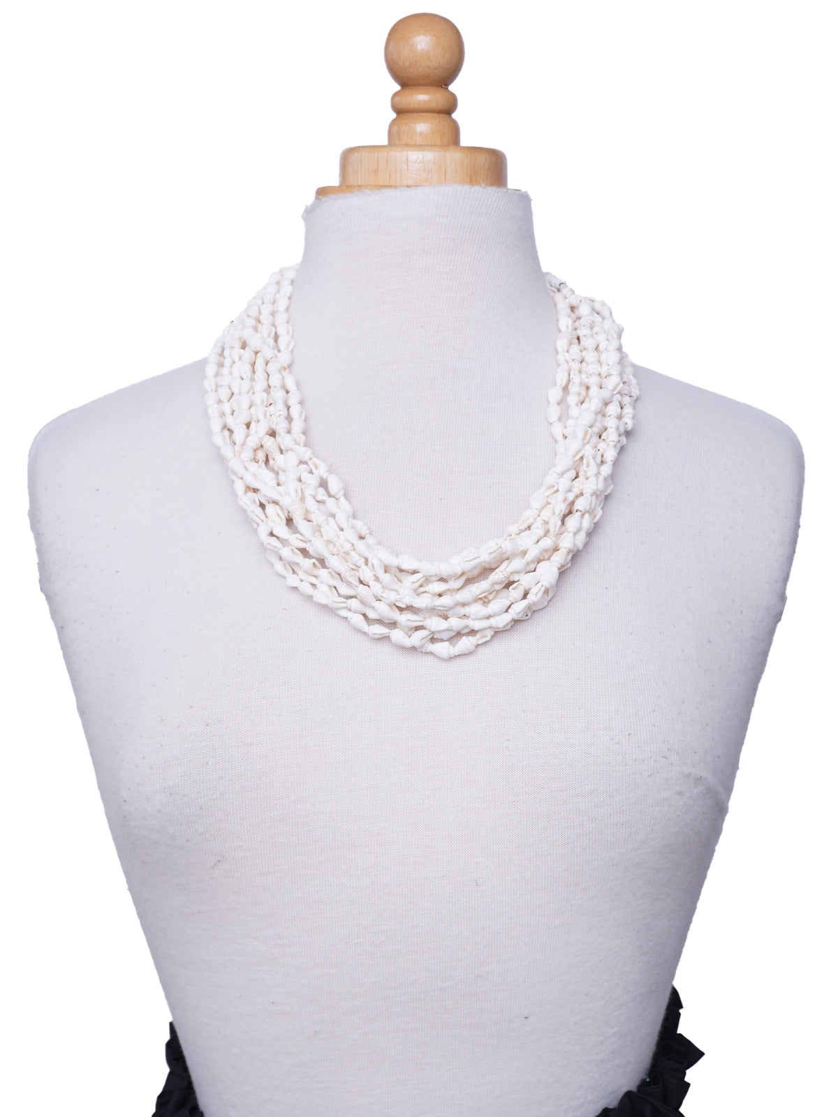 Ka Makani - White Nasa Shell Short Lei 12-Strand