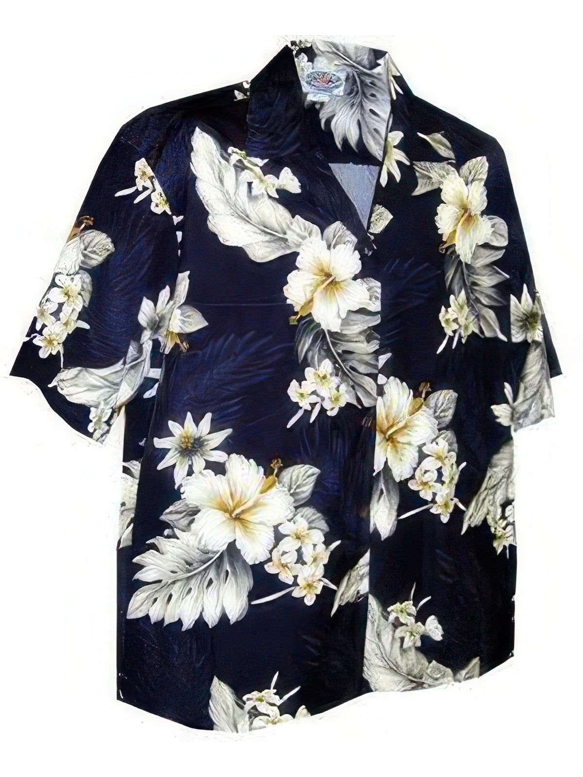 Pacific Legend - Hibiscus Navy Cotton Women's Hawaiian Shirt