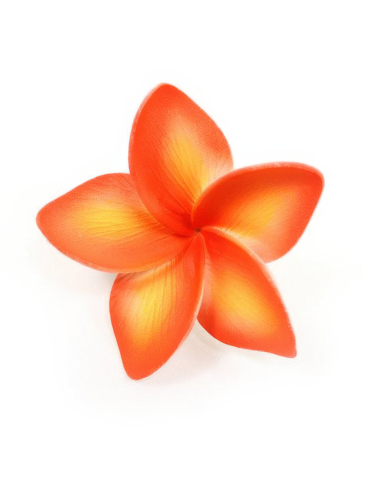 Ka Makani - Orange Single Plumeria Hair Clip 2.5in