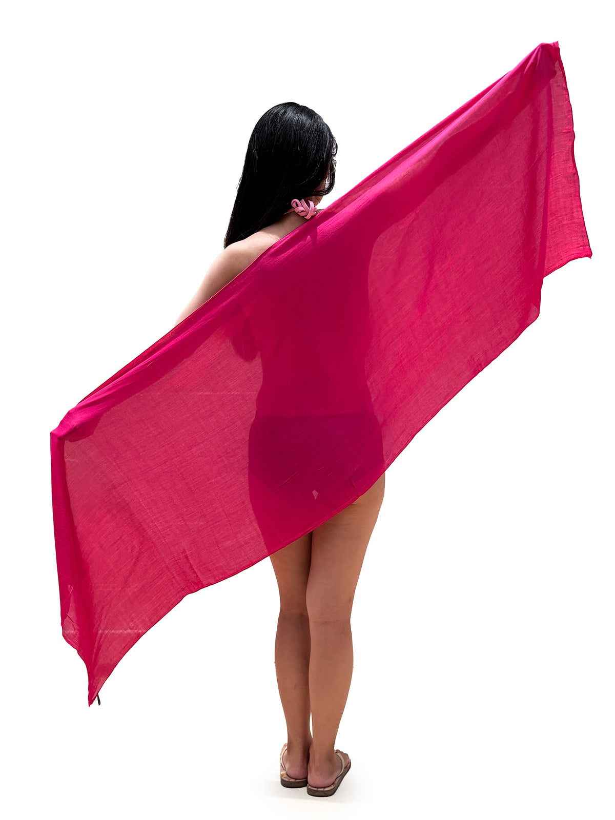 Ka Makani - Lightweight Half Pareo Sarong - Fuchsia
