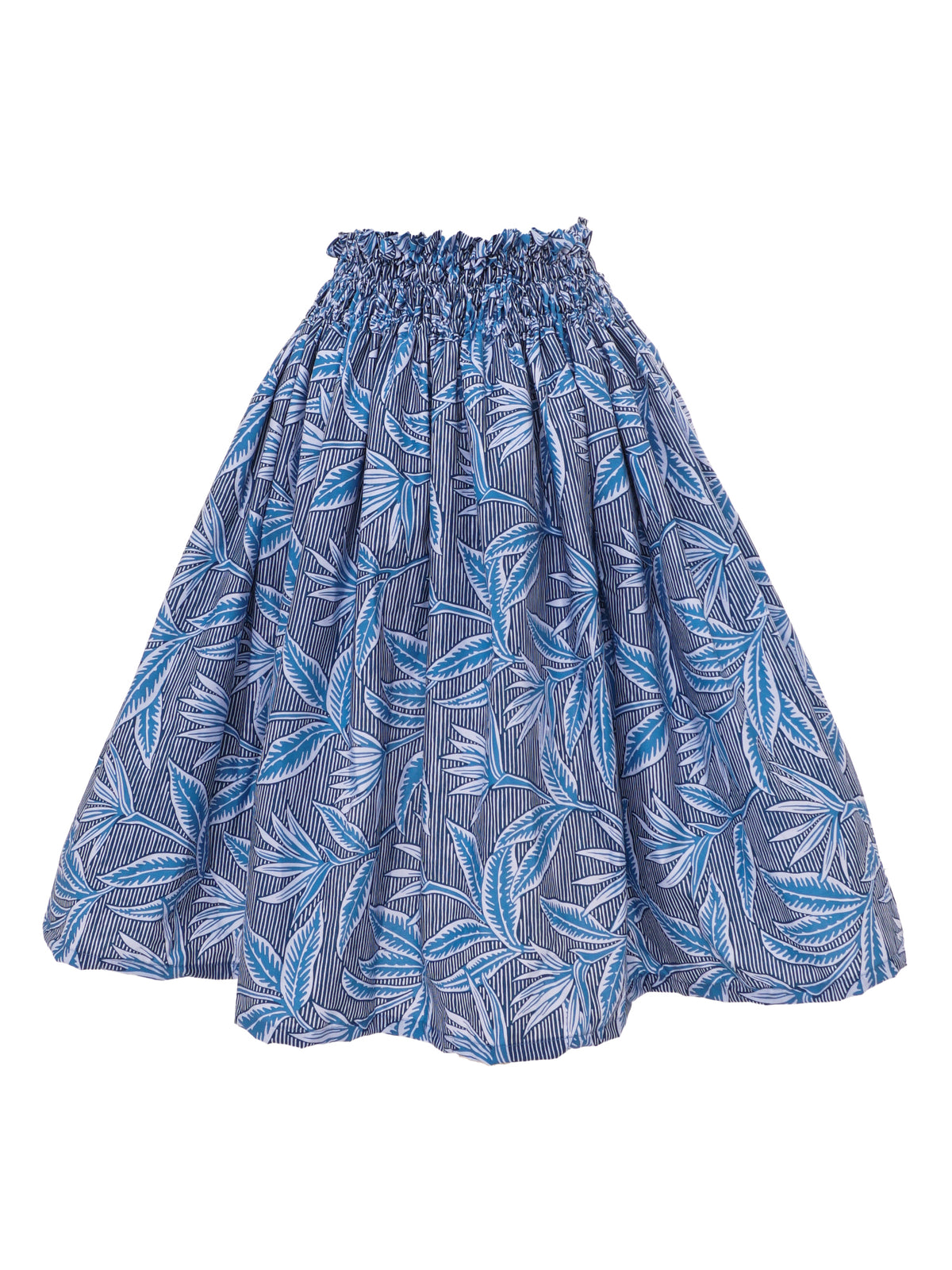 Ka Makani - Bird of Paradise Slate Poly Cotton Single Pau Skirt / 3 Bands