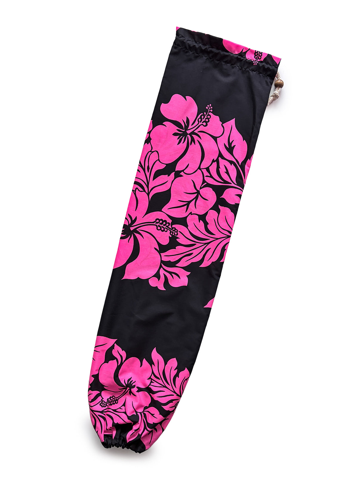 Ka Makani - Hibiscus Pink & Black Hula Pau Skirt Case