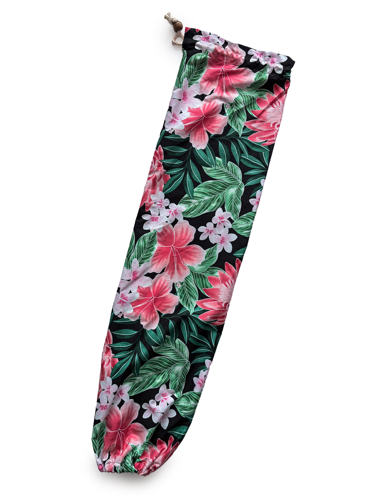 Ka Makani - Hibiscus & Protea Black Hula Pau Skirt Case