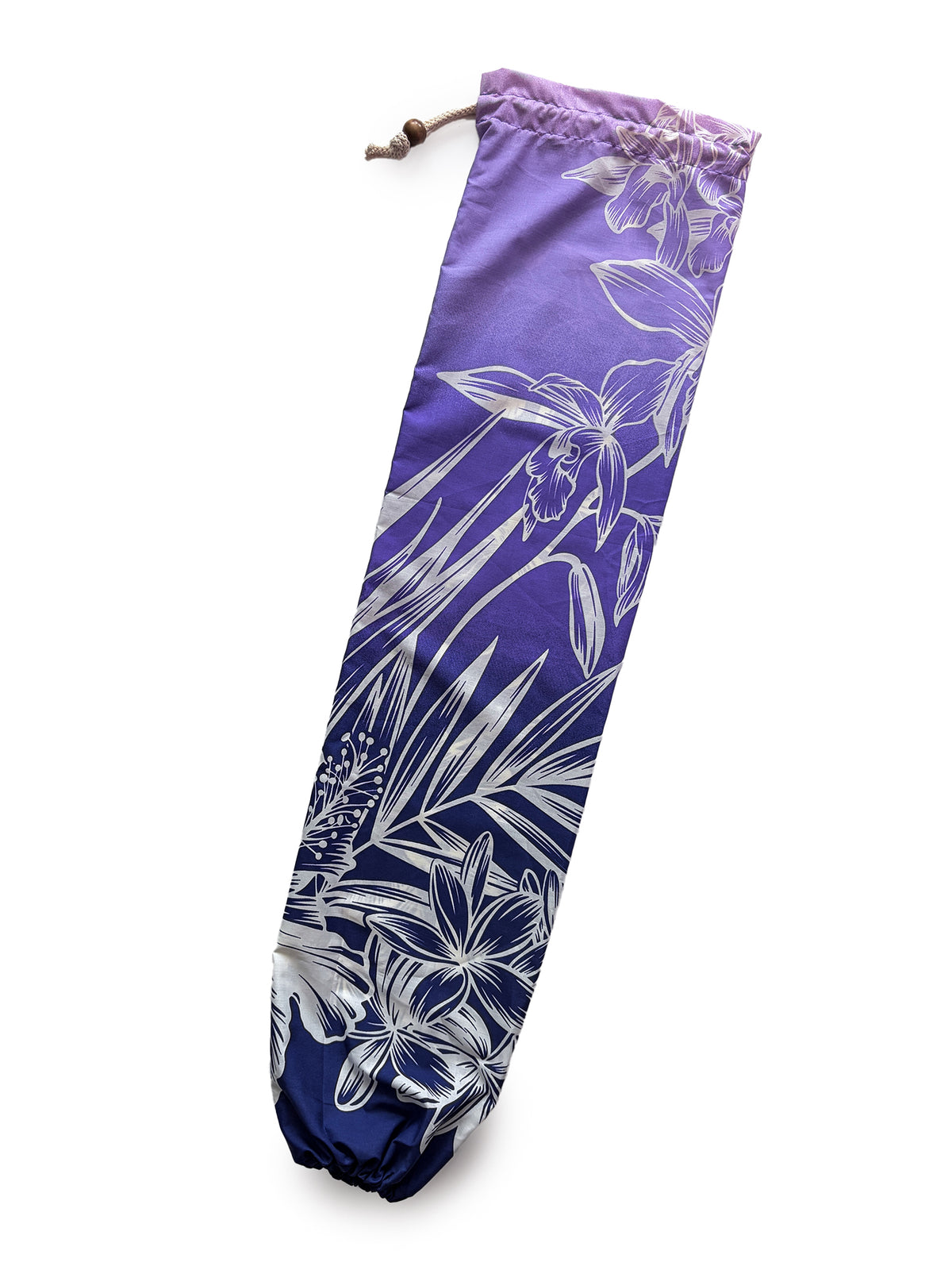 Ka Makani - Hibiscus & Orchid Purple Ivory Hula Pau Skirt Case