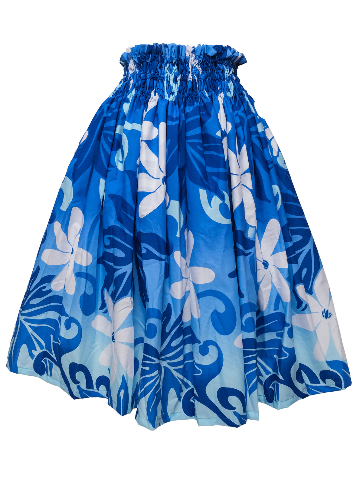 Ka Makani - Tiare Blue Poly Cotton Hula Pau Skirt / 3 Bands