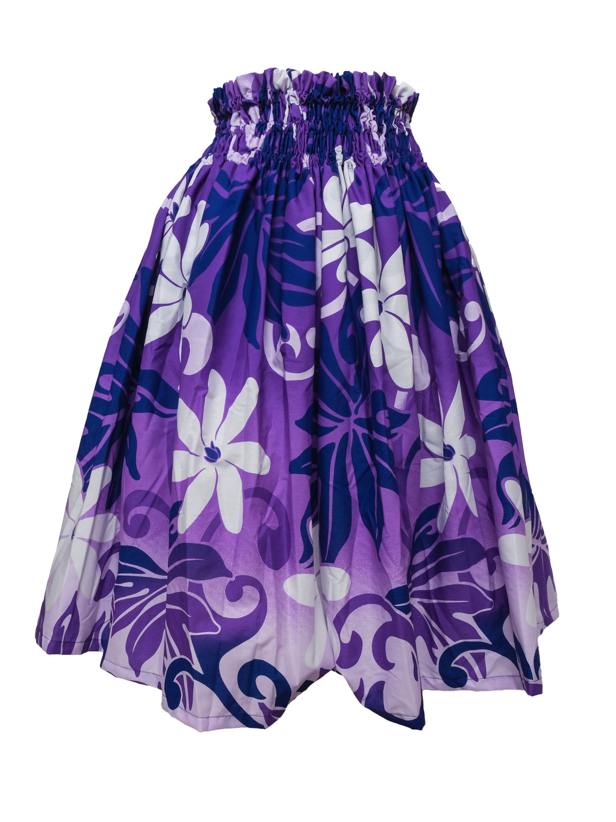 Ka Makani - Tiare Purple Poly Cotton Hula Pau Skirt / 3 Bands