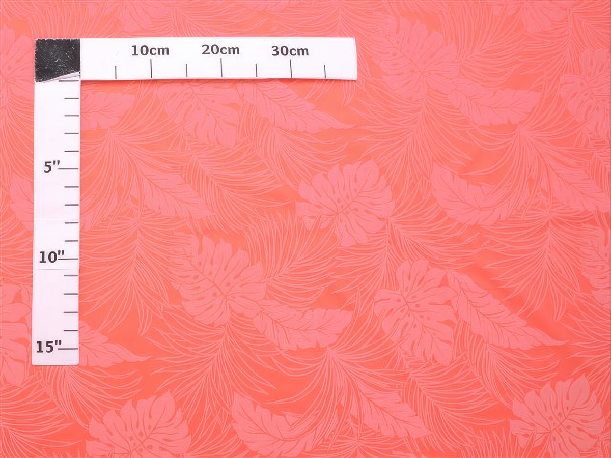 Ka Makani - Monstera Peach Poly Cotton Hawaiian Fabric - LMH-04-331