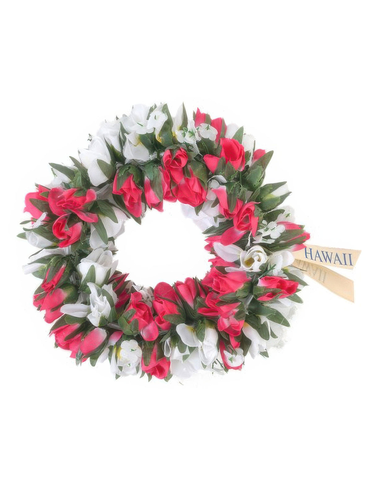 Ka Makani - Pink & White Double Rose Bud Headband (Haku Lei)