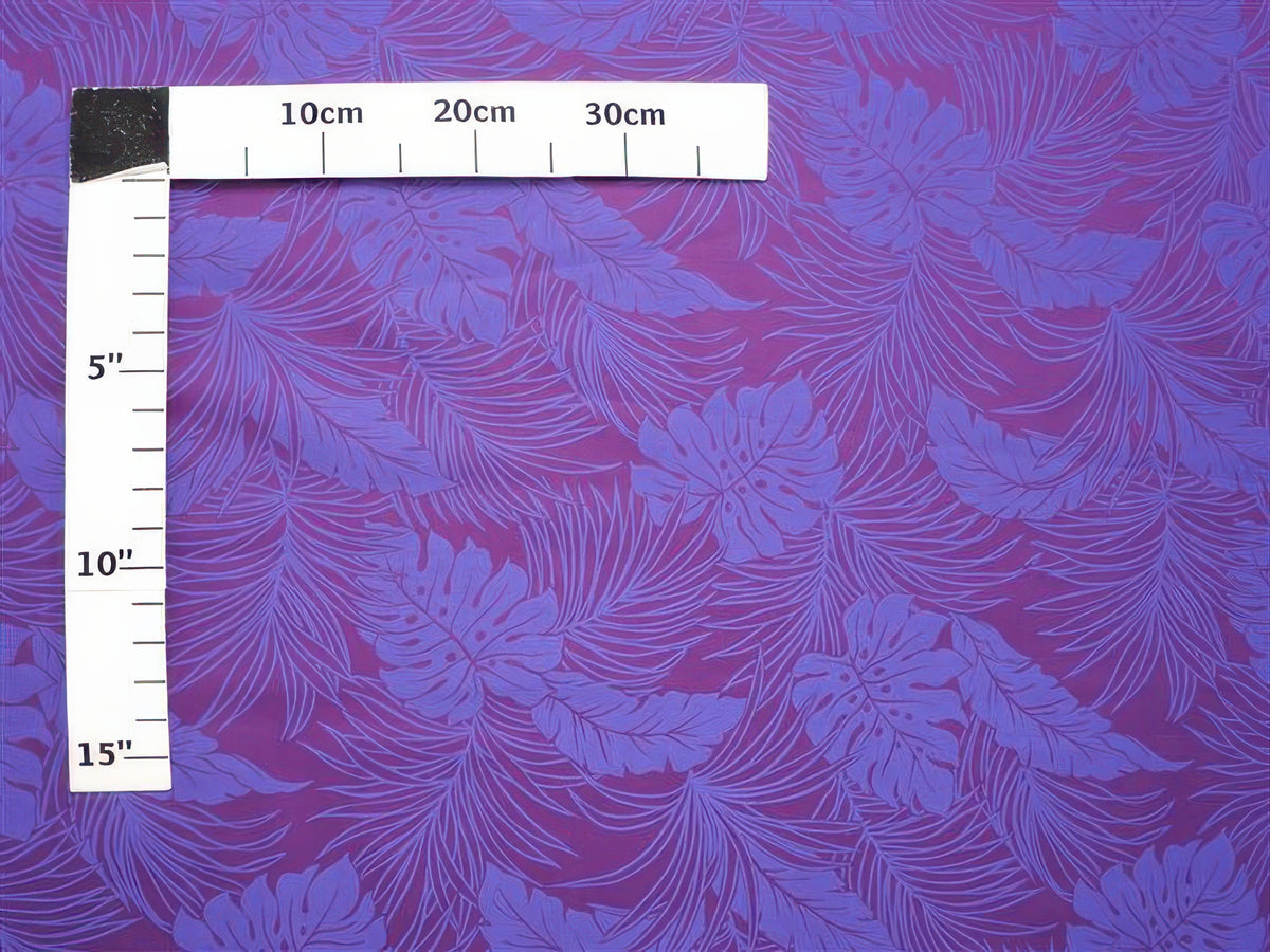 Ka Makani - Monstera Purple Poly Cotton Hawaiian Fabric - LMH-04-331