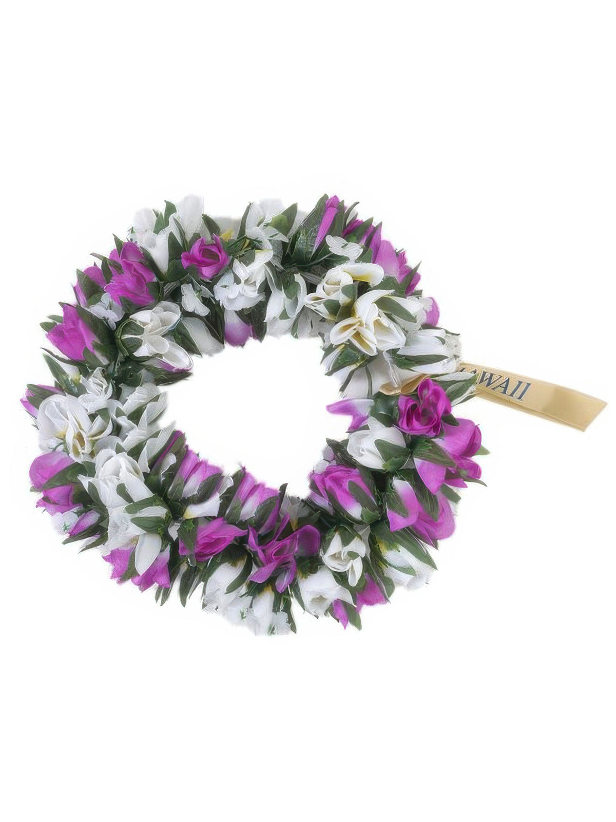 Ka Makani - Purple & White Double Rose Bud Headband (Haku Lei)