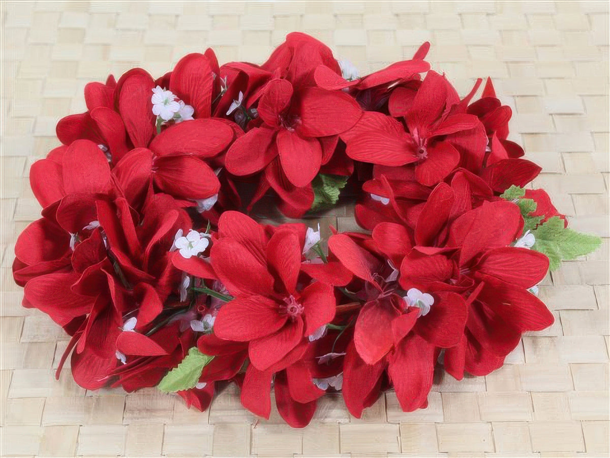Ka Makani - Red Plumeria Headband (Haku Lei)