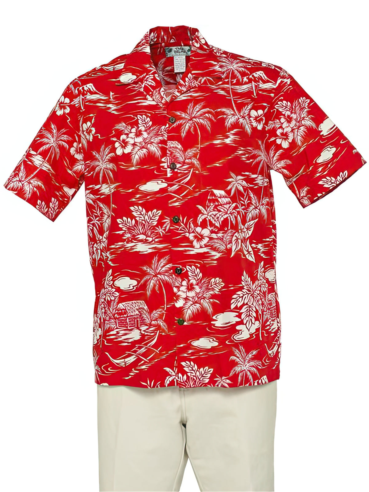 Two Palms - Love Shack Red Cotton Men's Hawaiian Shirt