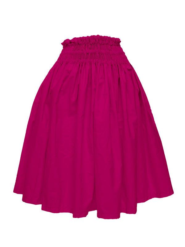 Ka Makani - Solid Deep Rose Poly Cotton Hula Pau Skirt / 3 Bands