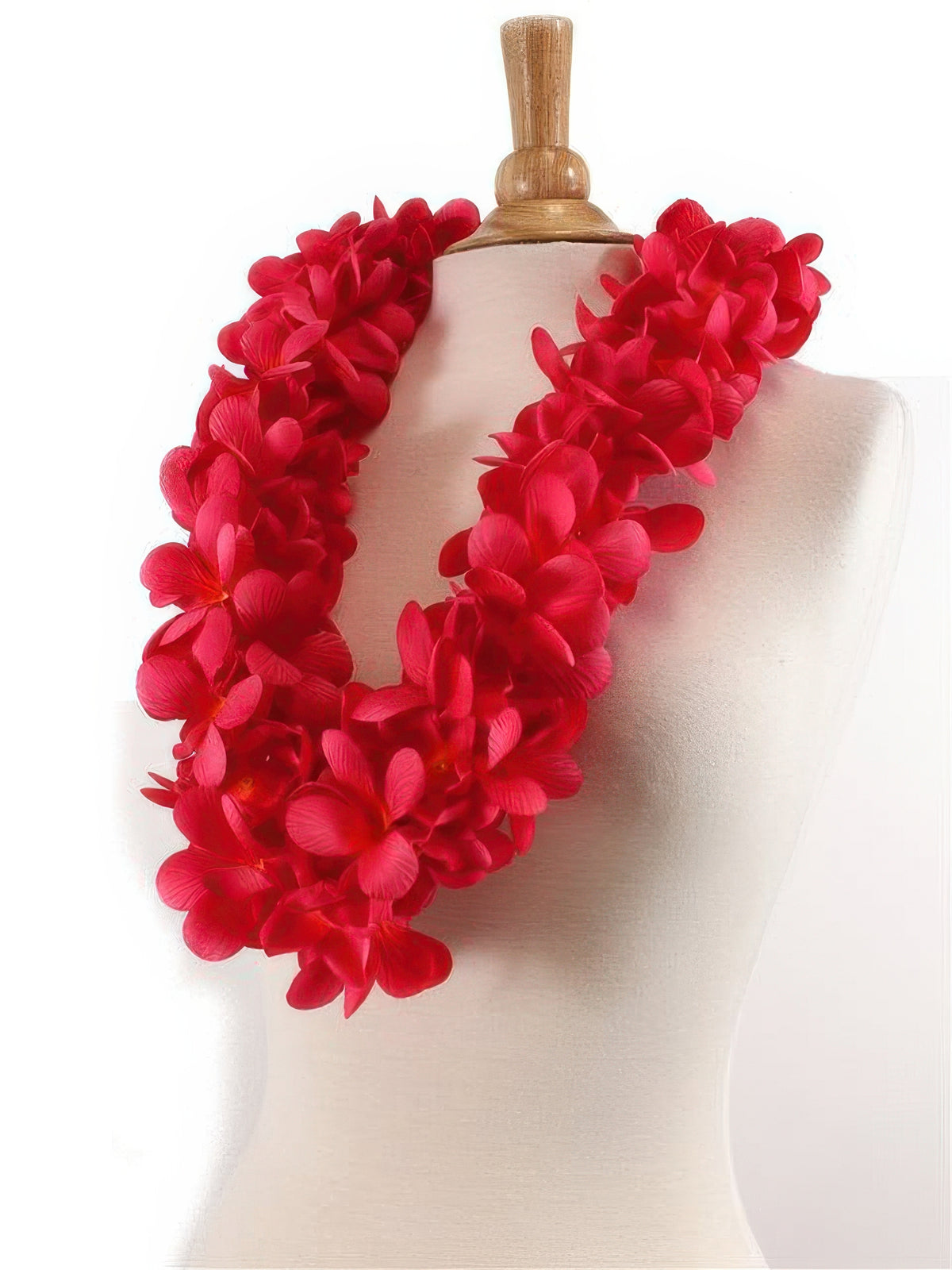 Ka Makani - Carmine Red Aloha Plumeria Double Lei