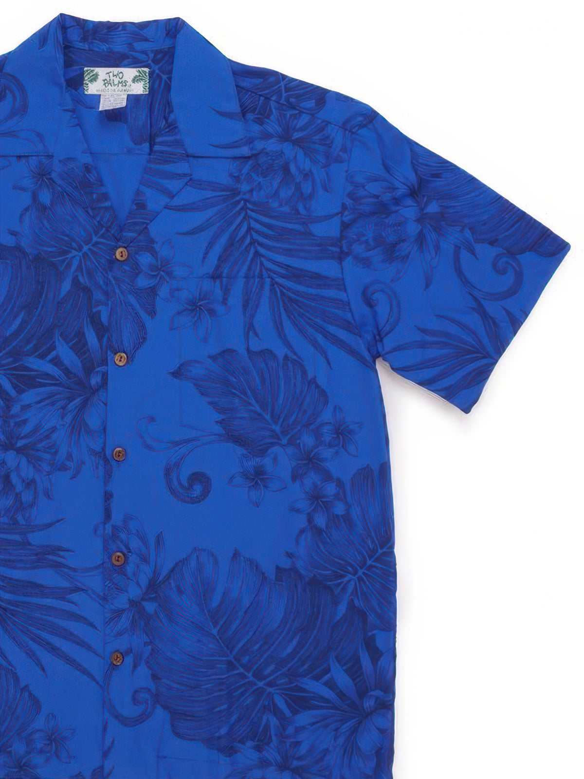 Two Palms - Monstera Ceres Royal Blue Cotton Men's Hawaiian Shirt