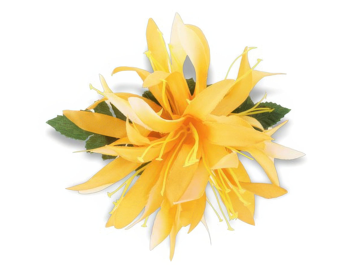 Ka Makani - Saffron Yellow Small Spider Lily Hair Clip 4.5in