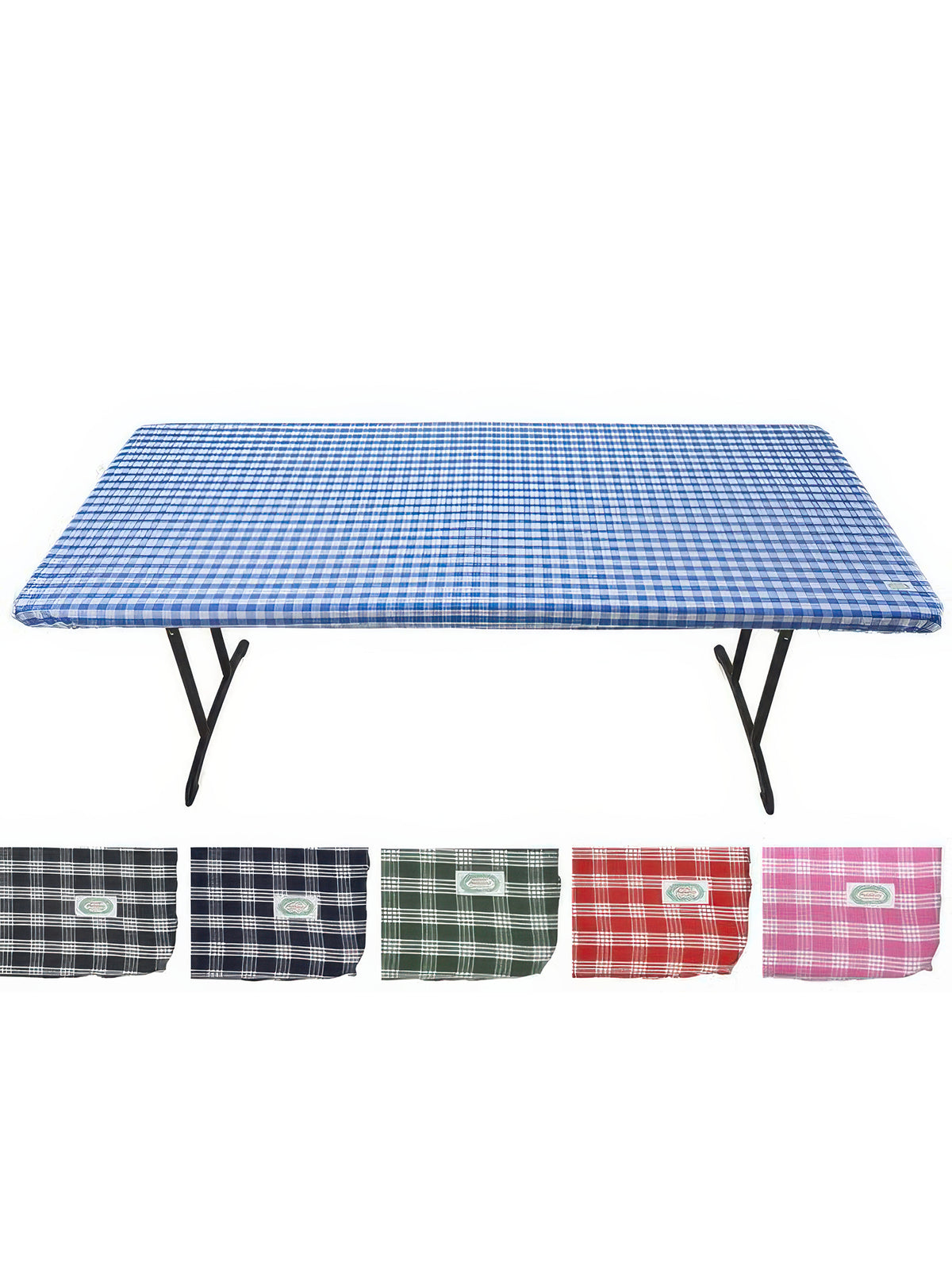 Ka Makani - Palaka Fitted Rectangle Table cloth for 6ft Tables (Multiple Colors)